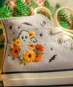 Embroidered Converse/Floral Converse/Halloween Converse/Embroidered Sneakers Halloween Pumpkin